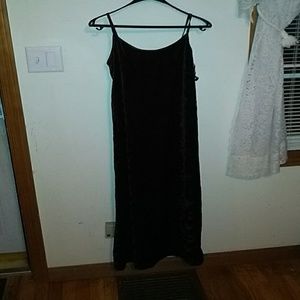 Long brown velour dress size medium with tags  307